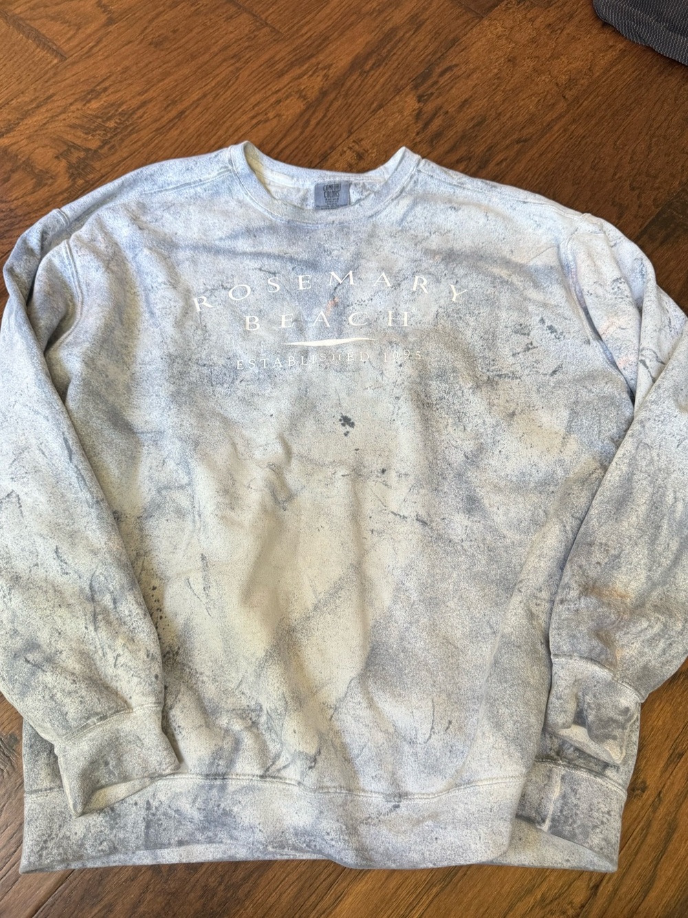 Comfort Colors Rosemary Beach Stonewash Crewneck - Light Gray
